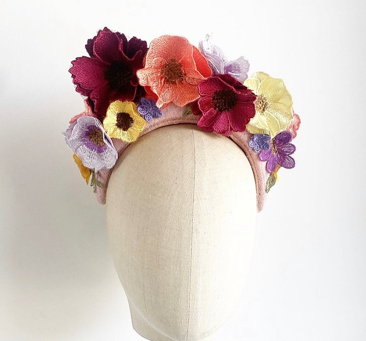 3D floral lace halo