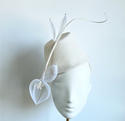 All white flower pot