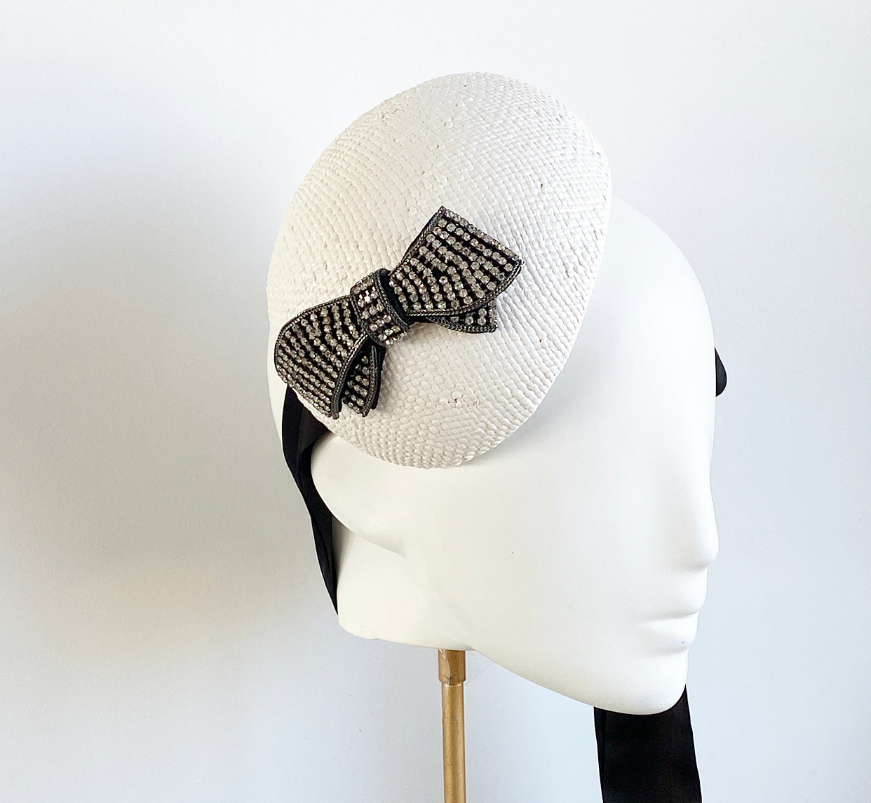 Vintage Swarovski bow French beret