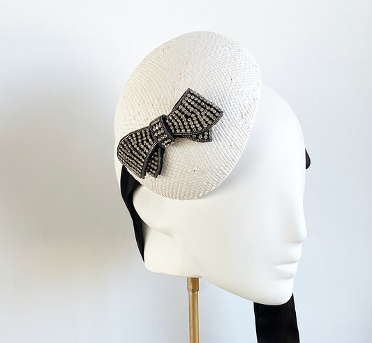 Vintage Swarovski bow French beret