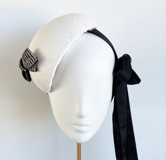 Vintage Swarovski bow French beret