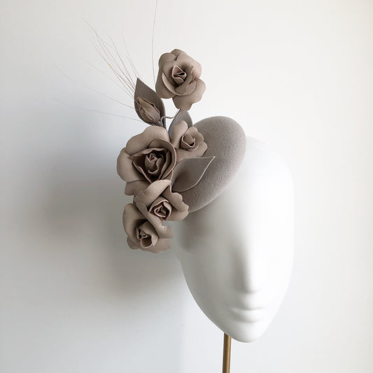 Sculptured roses on wool felt